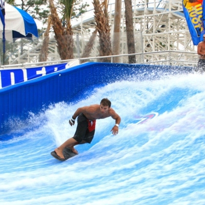Γύρος νερού Flowrider παιχνιδιού Aqua για να κάνει σκέιτ μπορντ τη φωτογραφική διαφάνεια νερού αθλητικού φίμπεργκλας σερφ