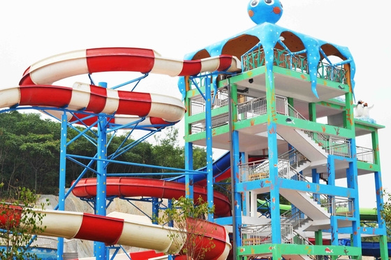 Φωτογραφική διαφάνεια πάρκων Aqua, εσωτερικές φωτογραφικές διαφάνειες νερού φίμπεργκλας οικογενειακού παιχνιδιού 6m ύψος για το προσαρμοσμένο πάρκο νερού
