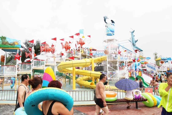 Παιδική χαρά Aqua θεματικών πάρκων νερού σκαφών πειρατών με τη δομή χάλυβα