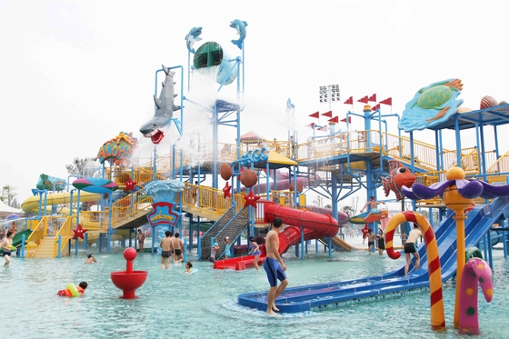 Παιδική χαρά Aqua θεματικών πάρκων νερού σκαφών πειρατών με τη δομή χάλυβα