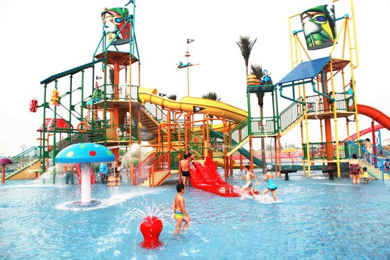 Ανθεκτική παιδική χαρά Aqua με τις φωτογραφικές διαφάνειες Waterpark και τον αστείο κάδο νερού