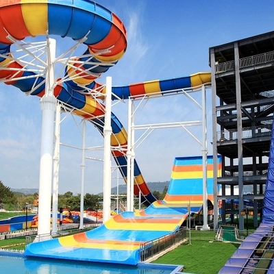 Γιγαντιαίο φίμπεργκλας Waterslides πισινών διέγερσης εξοπλισμού πάρκων Aqua για τους ενηλίκους