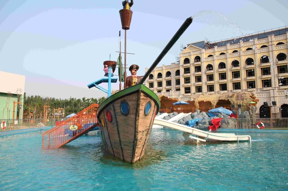 Εξοπλισμός πάρκων νερού παιχνιδιού Aqua πειρατών/μεγάλο σκάφος πειρατών φίμπεργκλας θερέτρου διακοπών
