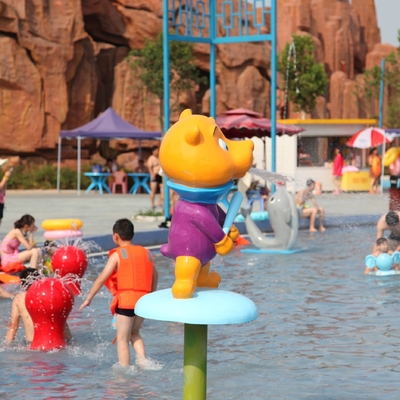 Εξοπλισμός πάρκων ψεκασμού Sprayground νερού, διαμορφωμένο πάρκο νερού παιχνιδιού Aqua πιθήκων κινούμενα σχέδια