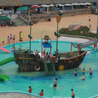 Εξοπλισμός πάρκων νερού παιχνιδιού Aqua φίμπεργκλας, φωτογραφικές διαφάνειες νερού παιδιών σκαφών πειρατών